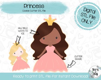 Princess Cookie Cutter STL – 3D Printer File (Digital Download)