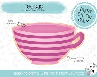 Teetasse - Ausstechform - STL - 3D Drucker Datei (Digitaler Download)
