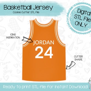Basketball Jersey Cookie Cutter STL File - Sports - Basketball - Instant Download - 3D Printed Cookie Cutter STL File