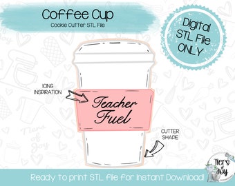 Coffee Cup Cookie Cutter STL – 3D Printer File (Digital Download)