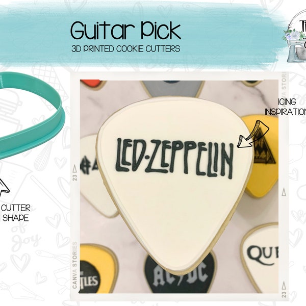 Guitar Pick Cookie Cutter - Music - 3D Printed Cookie Cutter