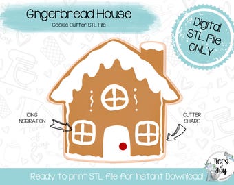 Gingerbread House Cookie Cutter STL – 3D Printer File (Digital Download)