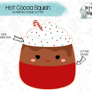 Hot Cocoa Squish Cookie Cutter - Squishmallow - Christmas - 3D Printed Cookie Cutter
