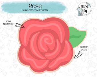 Rose Cookie Cutter - Floral - Mason Jar Bouquet - Mother's Day - Valentine's Day - 3D Printed Cookie Cutter