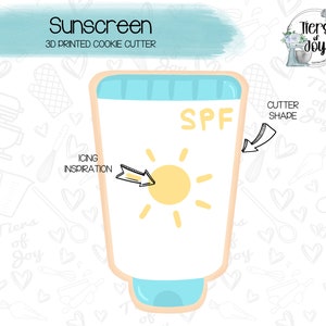 Sunscreen / Lotion Cookie Cutter - Summer - Beach Vibes - 3D Printed Cookie Cutter