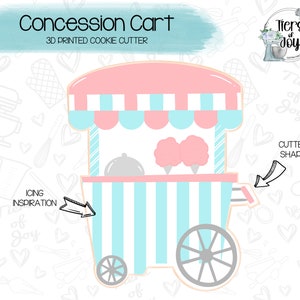 Concession Cart Cookie Cutter - 3D Printed Cookie Cutter