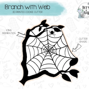 Branch with Spider Web Cookie Cutter - Halloween - Holidays - 3D Printed Cookie Cutter