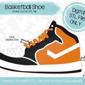 Basketball Shoe Cookie Cutter STL File - Sports - Basketball- Instant Download - 3D Printed Cookie Cutter STL File