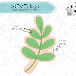 Leafy Foliage Cookie Cutter - Floral - Mason Jar Bouquet - Mother&#39;s Day - 3D Printed Cookie Cutter