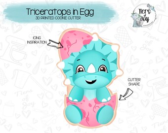 Triceratops in Egg Dinosaur Cookie Cutter - Dinosaurs - Prehistoric - 3D Printed Cookie Cutter