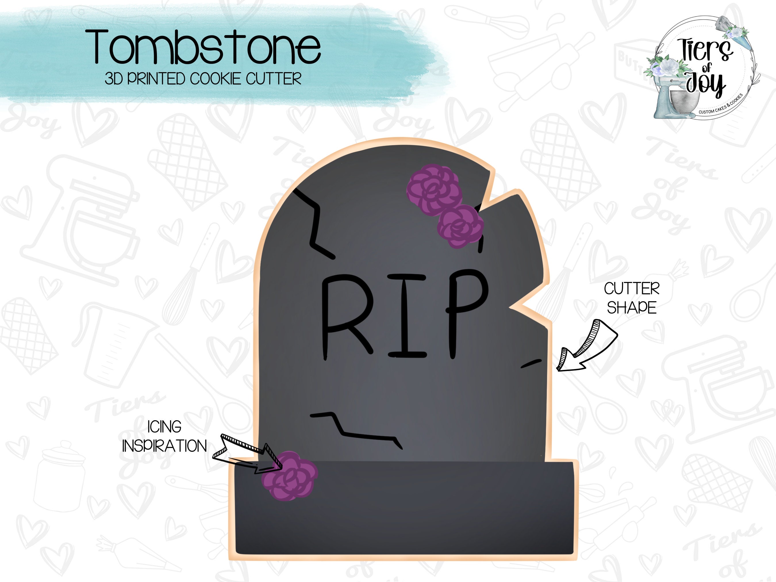 Free STL file Gravestone cookie cutter RIP・3D print design to