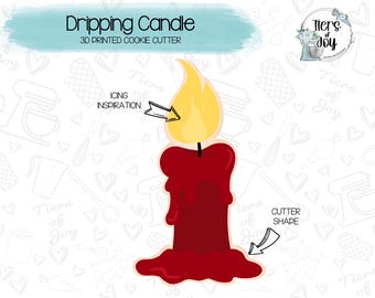 Dripping Candle Cookie Cutter - Halloween - Holidays - 3D Printed Cookie Cutter