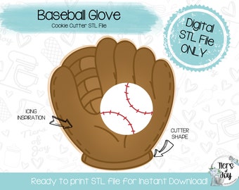 Baseball Glove Cookie Cutter STL – 3D Printer File (Digital Download)