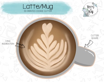 Latte / Coffee Mug Cookie Cutter - Baby Shower - Baby is Brewing - Coffee - 3D Printed Cookie Cutter