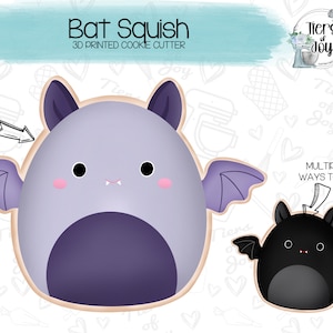 Bat Squish Cookie Cutter - Squishmallow - 3D Printed Cookie Cutter