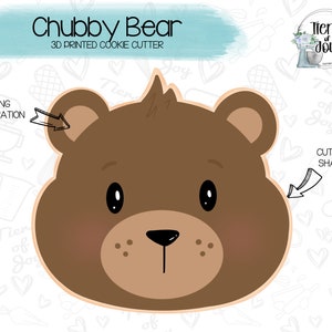 Chubby Bear Cookie Cutter - Woodland Creatures - Animals - 3D Printed Cookie Cutter