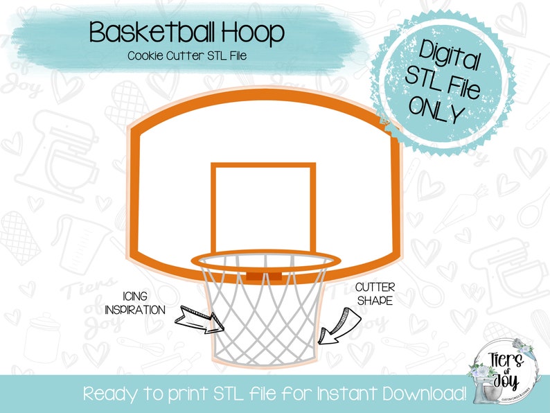Basketkorgsutstickare (STL) – 3D-skrivarfil (digital nedladdning) bild 1