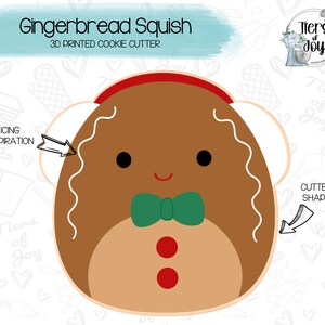 Gingerbread Squish Cookie Cutter - Squishmallow - Christmas - 3D Printed Cookie Cutter
