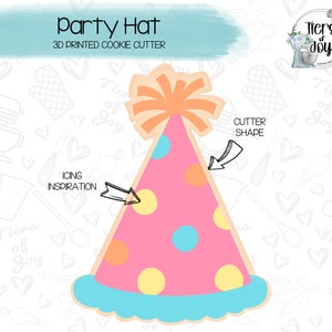 Birthday / Party Hat Cookie Cutter - Birthday - 3D Printed Cookie Cutter