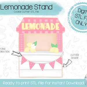 Wykrawarka do ciastek Lemonade Stand STL File - Lato - Natychmiastowe pobranie - Wykrawarka do ciastek drukowana w 3D STL File