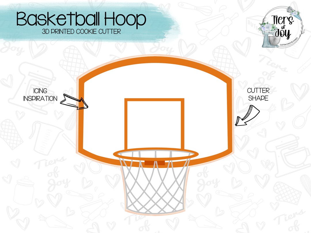 Ccookie Hoops Basketball Hoop Cookie Cutter Sports Basketball 3D Printed Cookie ...