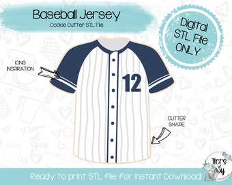 Baseball Jersey Cookie Cutter STL File - Sports - Baseball - Instant Download - 3D Printed Cookie Cutter STL File