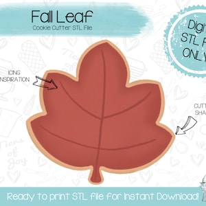 Könnte beinhalten: Digitale STL-Datei für einen Ausstecher in Form eines roten Herbstblattes. Die Datei ist zum sofortigen Download bereit.