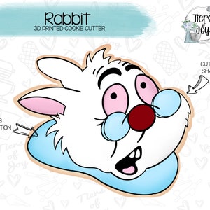 Rabbit Cookie Cutter - Alice in Onederland - 3D Printed Cookie Cutter