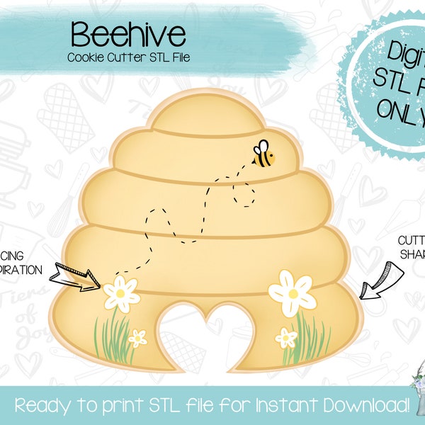 Beehive Cookie Cutter STL File - Instant Download - 3D Printed Cookie Cutter STL File