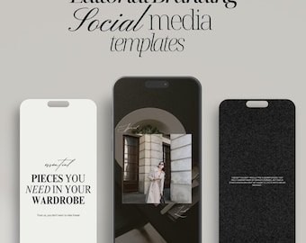 25 Editorial Instagram Templates: Canva Social Media Posts (Digital Download)