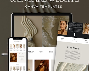 Skincare Canva Website | Editable Template | Facials, Estheticians, Beauty Website Design | Wellness Entrepreneurs