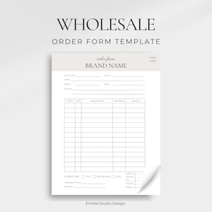 Groothandelbestelformulier, sjabloon bestelformulier, Small Business Essentials, factuur, groothandelsjabloon, Canva-sjabloon, Instant Download