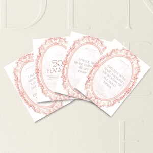 50 Feminine Affirmations – Printable & Editable Canva Cards for Self-Worth, Intuition and Soft Power