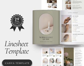 Wholesale Line Sheet Template, 29-Page Product Catalog (Canva Template)