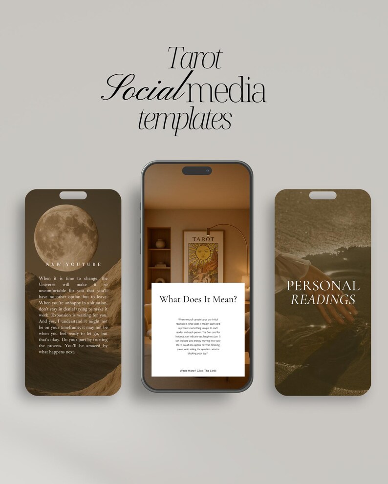 Tarot Instagram Templates: Social Media Posts, Reel Covers, Editable Canva Designs (Instant Download) image 4