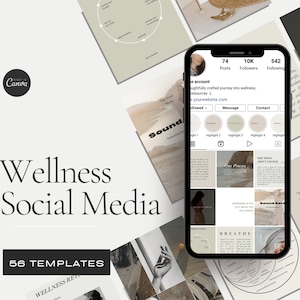 Health + Wellness Coach Instagram Templates, beige aesthetic, mindfulness, mental health instagram, aesthetic instagram, Spiritual instagram