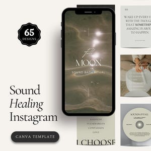 Sound Healing, Spiritual Instagram Templates, Energy Healing, Social Media Post, Spiritual Coach, Holistic Coach, Aesthetic Instagram, Canva