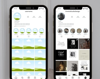Instagram Mockup Templates, Canva Editable IG Feed Planner