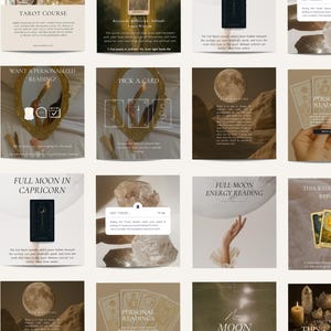 Tarot Instagram Templates: Social Media Posts, Reel Covers, Editable Canva Designs (Instant Download) image 2