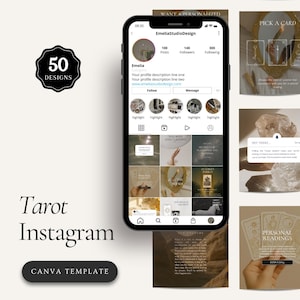 Tarot Instagram Templates: Customizable Canva Designs (Instant Download)