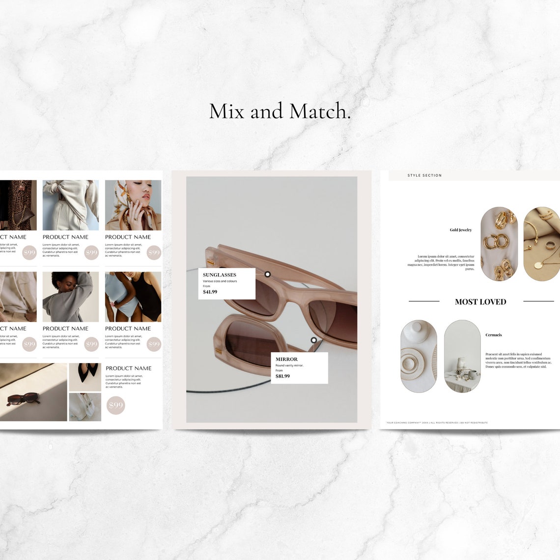 Holiday Gift Guide Template, Product Catalog, Line Sheet Template