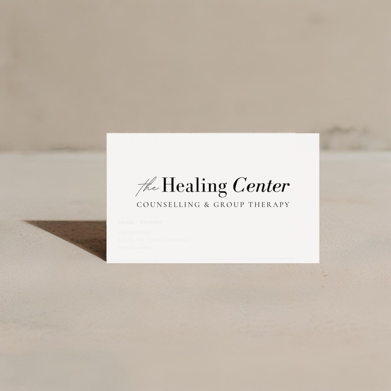 Therapist Business Cards, Canva Template, Editable, Professional and