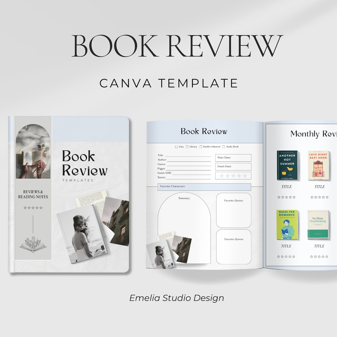 Book Review, Canva Template, Book Club Printables, Bookstagram, Book 