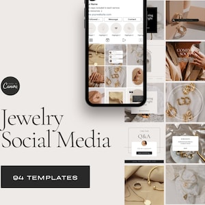 Jewelry Instagram Post Template, Jewelry Store Marketing, Social Media, Branding kit, Jewelry Templates, Jewelry Business Branding