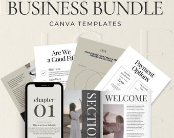Canva Business Template Bundle: Welcome Packet, Pricing Guide, Ebook Worksheets