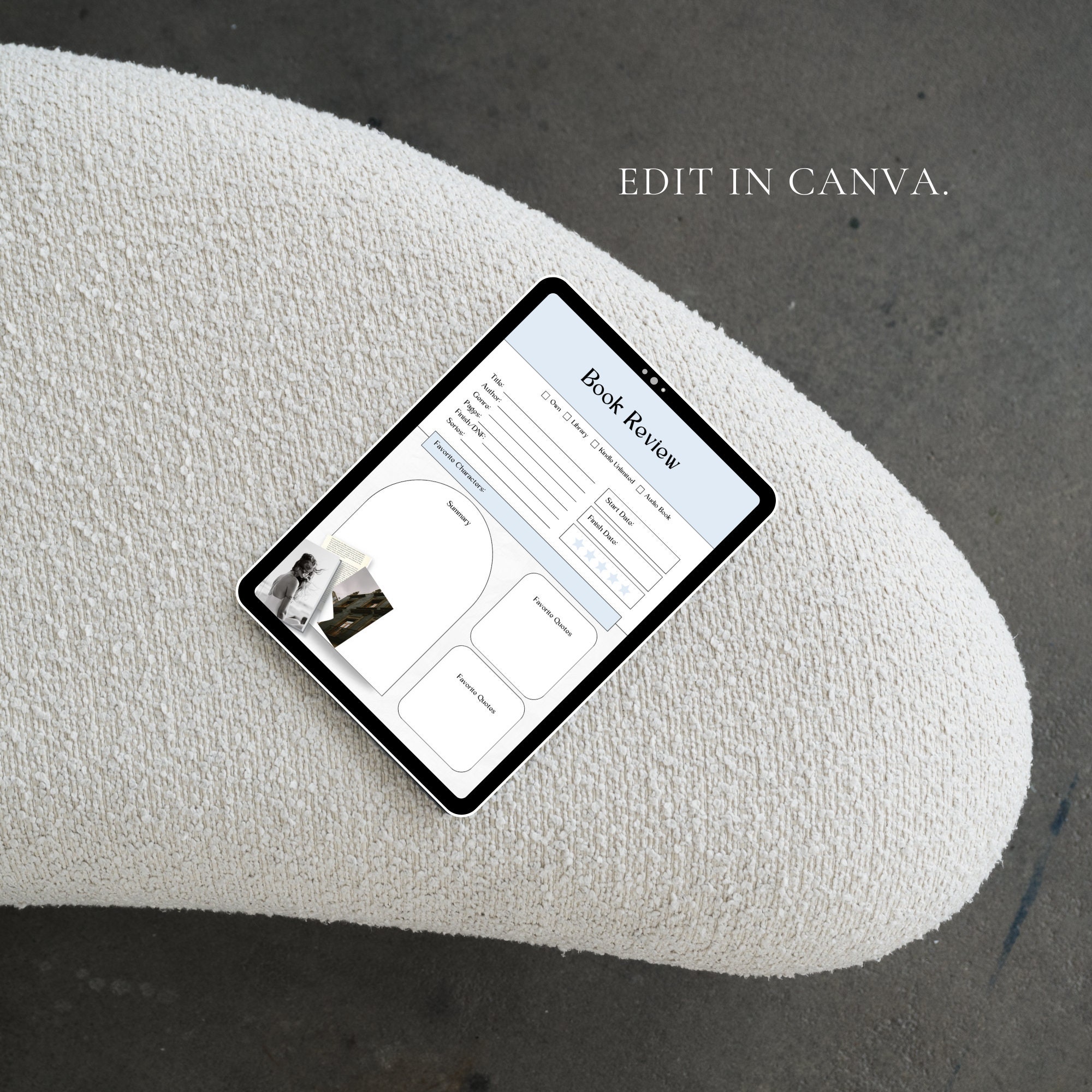 Book Review, Canva Template, Book Club Printables, Bookstagram, Book 