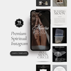 Spiritual Instagram Templates: Moon Phases, Quotes (Canva Pro)