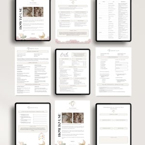 Plan de parto integral, plantilla de Canva: planificador de parto imprimible, recurso para doulas, parteras y madres primerizas. imagen 2