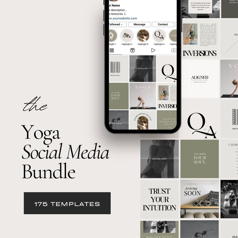 Yoga Social Media Templates: Instagram Posts & Highlight Covers (canva ...
