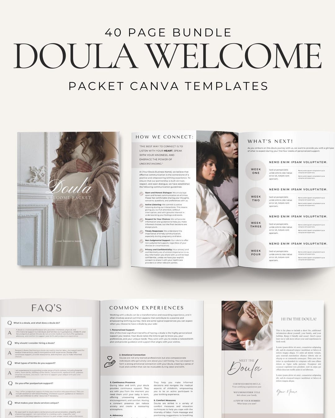 Doula Client Welcome Packet: Editable Contracts, Welcome Form, and ...